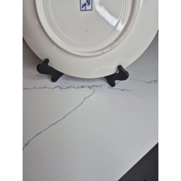 Vintage Oriental Blue White Porcelain Decorative Plate‎ Koi Fish & Peony Floral - Picture 3 of 5